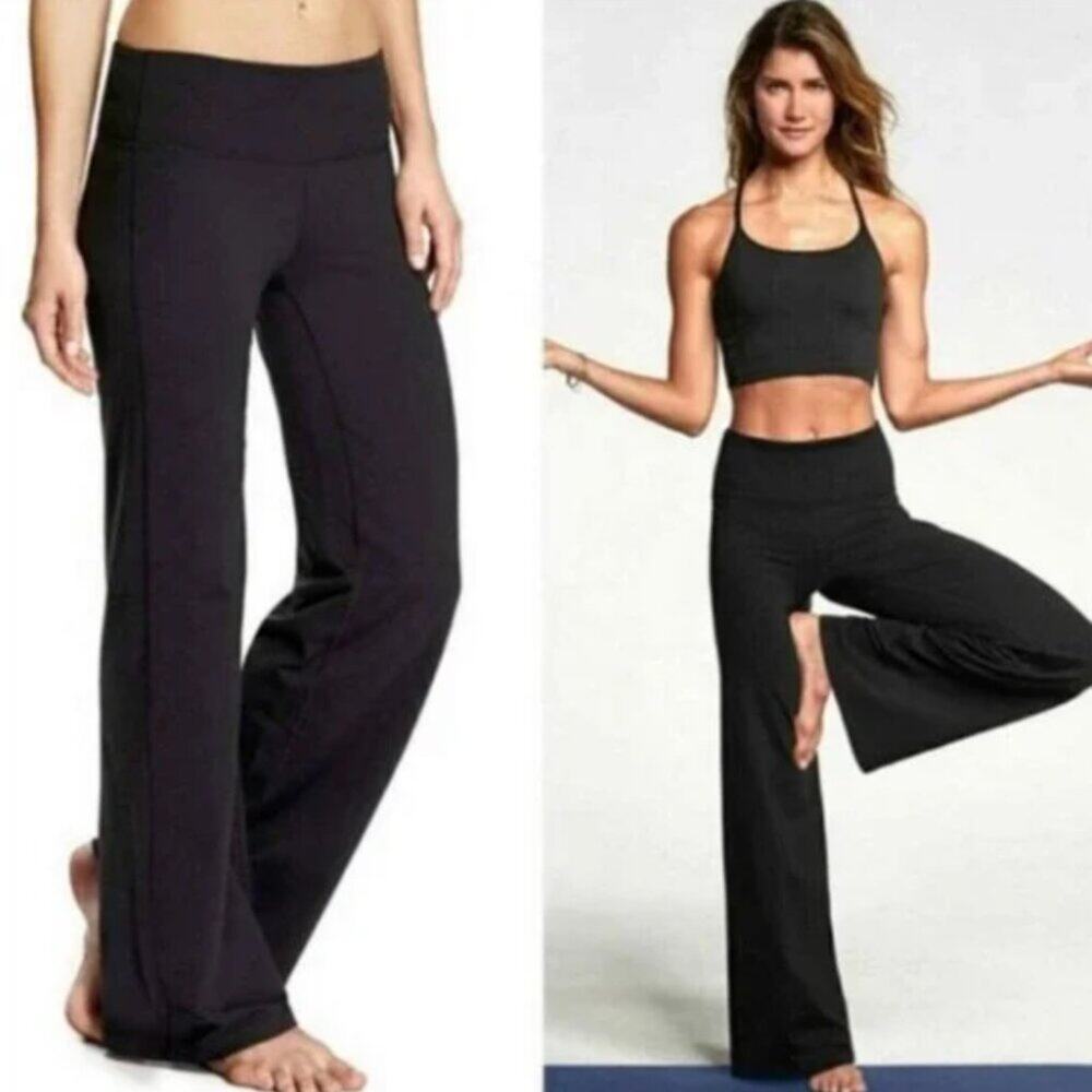 Athleta - Kickbooty Wide Leg Flare Yoga Pants | 819708 | Size Large (Black)